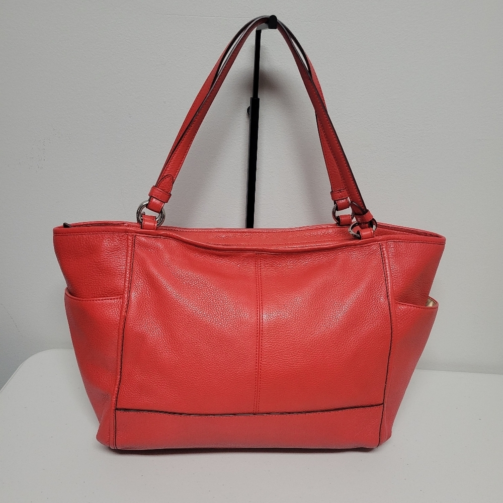 Coach Park Leather Carrie Large Tote Shoulder Bag. - Picture 3 of 16